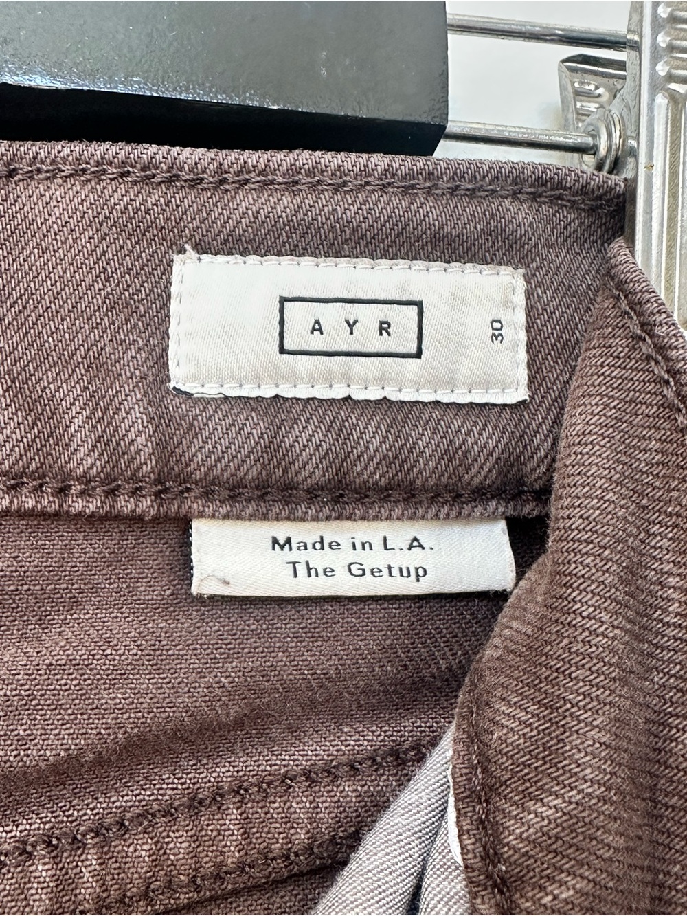 AYR The Getup barrel leg brown denim Jean size 30 - Picture 3 of 6